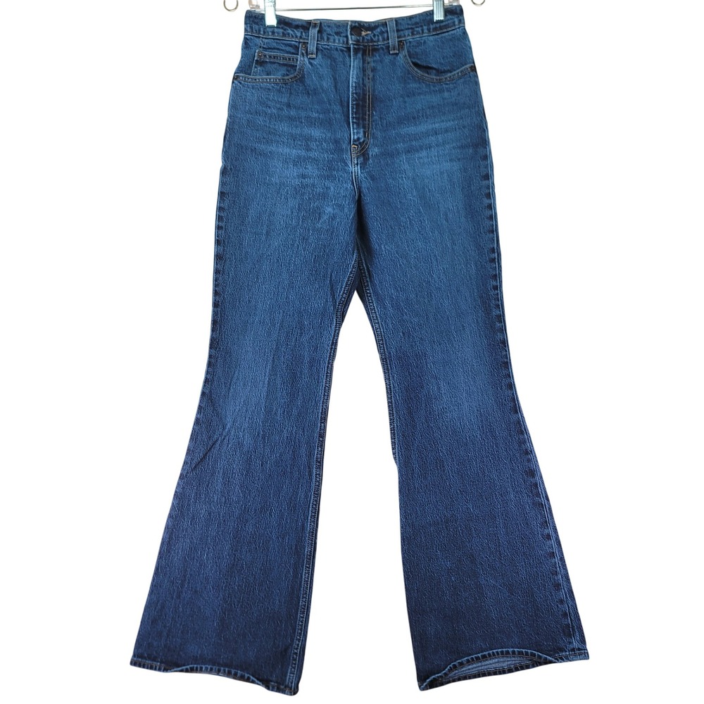 Levi's 70s High Flare Jeans Women 28x31 Blue Excellent High Rise Stretch Denim